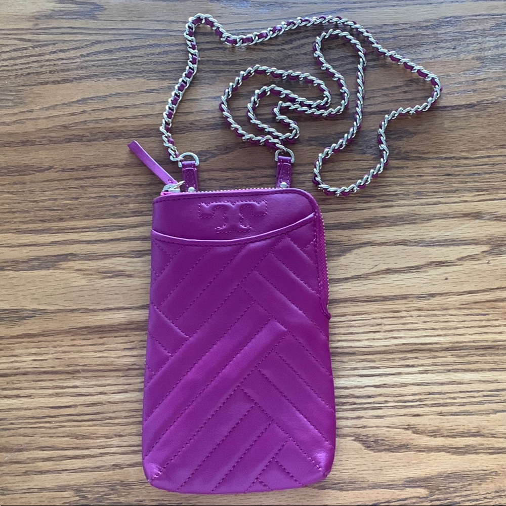Tory Sport Purple Quilted Crossbody Phone Case